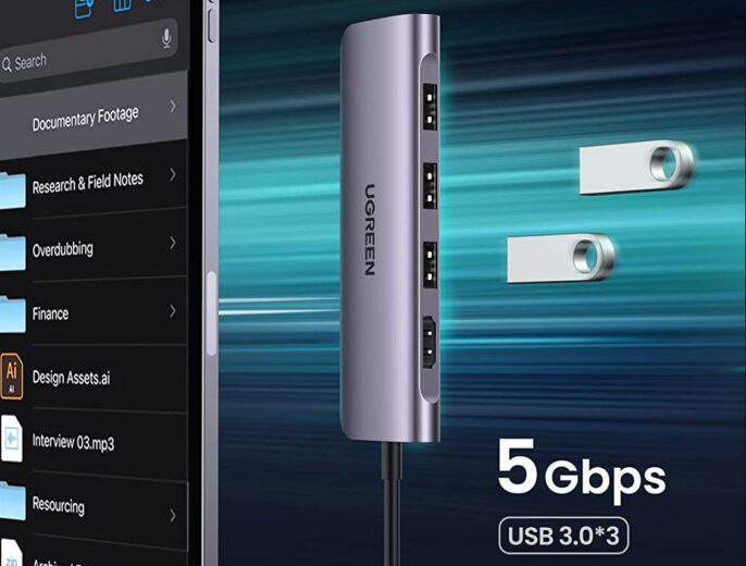 UGREEN 6 en 1 Hub USB C HDMI 4K