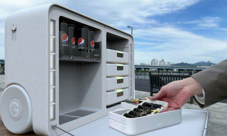 G-Cube : ce mini frigo mural et connecté fait également office d'enceinte audio portable