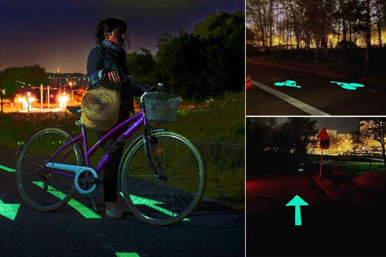 Sécurité routière : un marquage routier photoluminescent testé dans les Landes