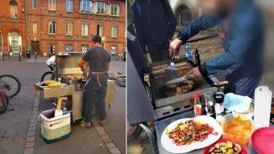 Toulouse : il sillonne la ville avec sa plancha mobile pour cuisiner des repas chauds aux sans domicile fixe