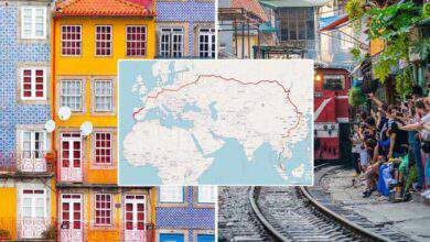 Le plus long trajet en train au monde (18755 km) reliant le Portugal à Singapour en 21 jours