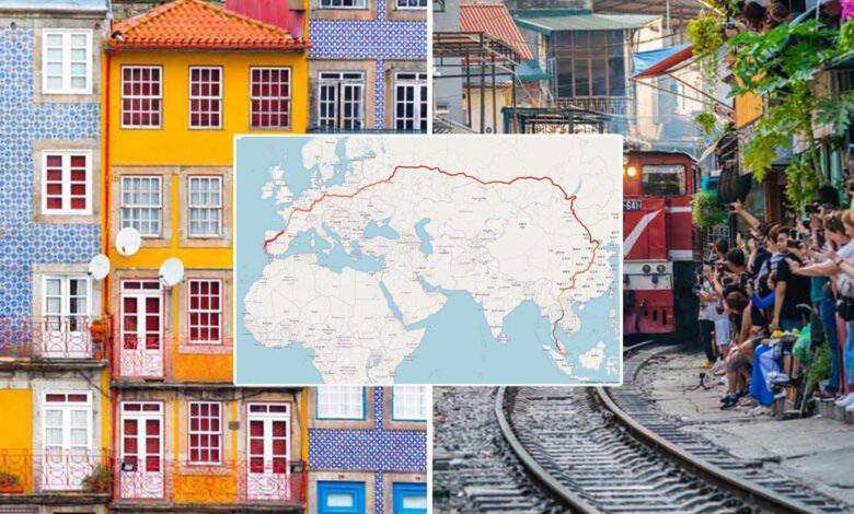 Le plus long trajet en train au monde (18755 km) reliant le Portugal à Singapour en 21 jours