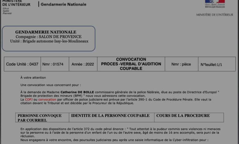 Pédopornographie : ce mail de convocation est bien une tentative d'arnaque