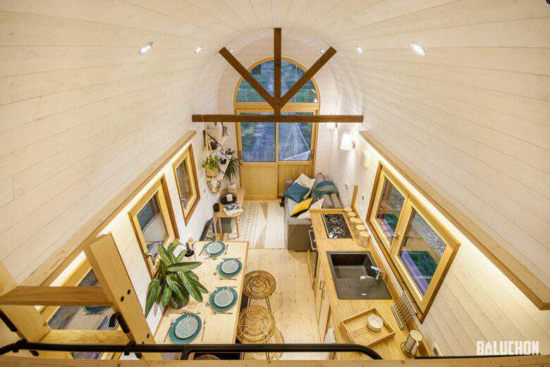 L'intérieur de la Tiny House Baluchon : Flamenco