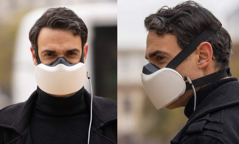 Une start-up lyonnaise Airxôm dévoile un masque anti covid innovant au CES 2022.