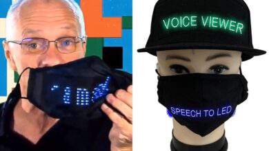 VoiceViewer, une technologie inclusive qui permet de retranscrire la voix en texte, sur la face visible du masque