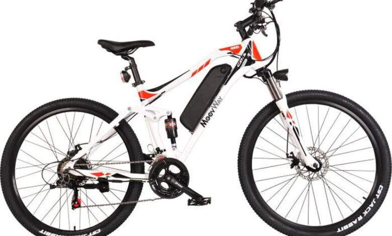 MOOVWAY VTT électrique 27,5" Autonomie 40 km - 7 vitesses Shimano - Cadre Alu - Blanc