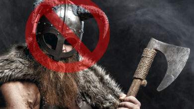 Viking avec un casque à cornes