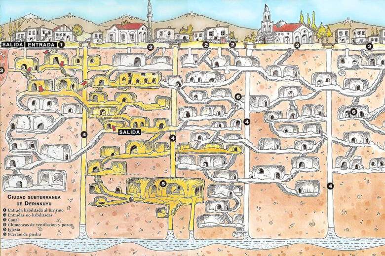 Turquie : il abat un mur et découvre une ville souterraine de 18 niveaux pouvant accueillir 20 000 habitants