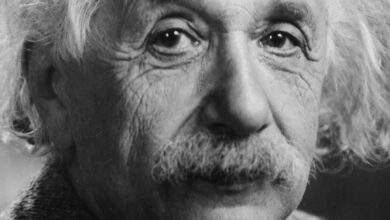 Portrait d'Albert Einstein (gros plan)