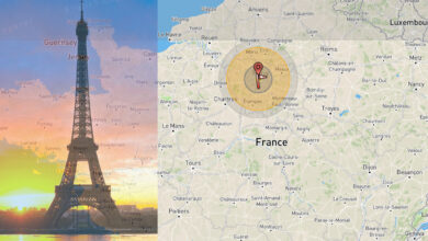 Carte de Paris détruite par une bombe nucléaire