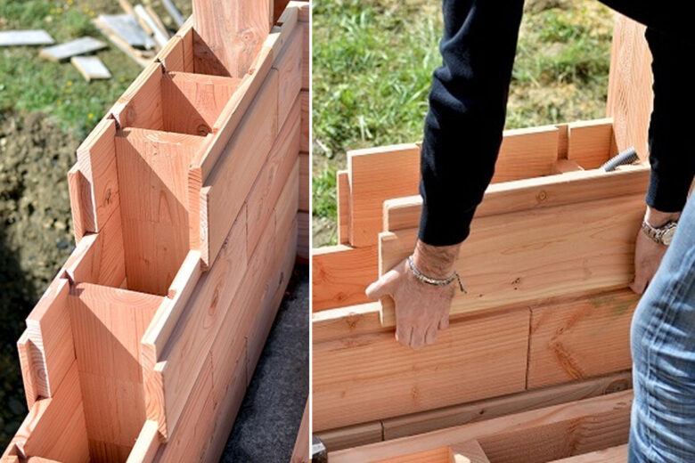Les briques de construction de maison en bois Brickawood