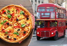 Un bus anglais rouge transformé en pizzeria