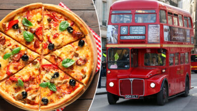 Un bus anglais rouge transformé en pizzeria