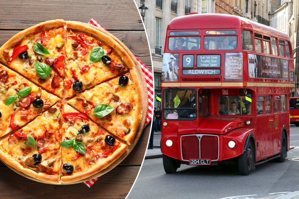 Un bus anglais rouge transformé en pizzeria