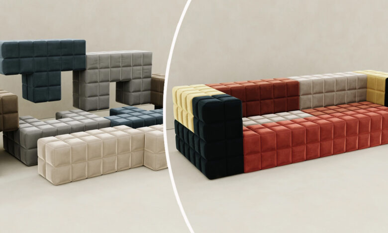 Un canapé en blocs Tetris