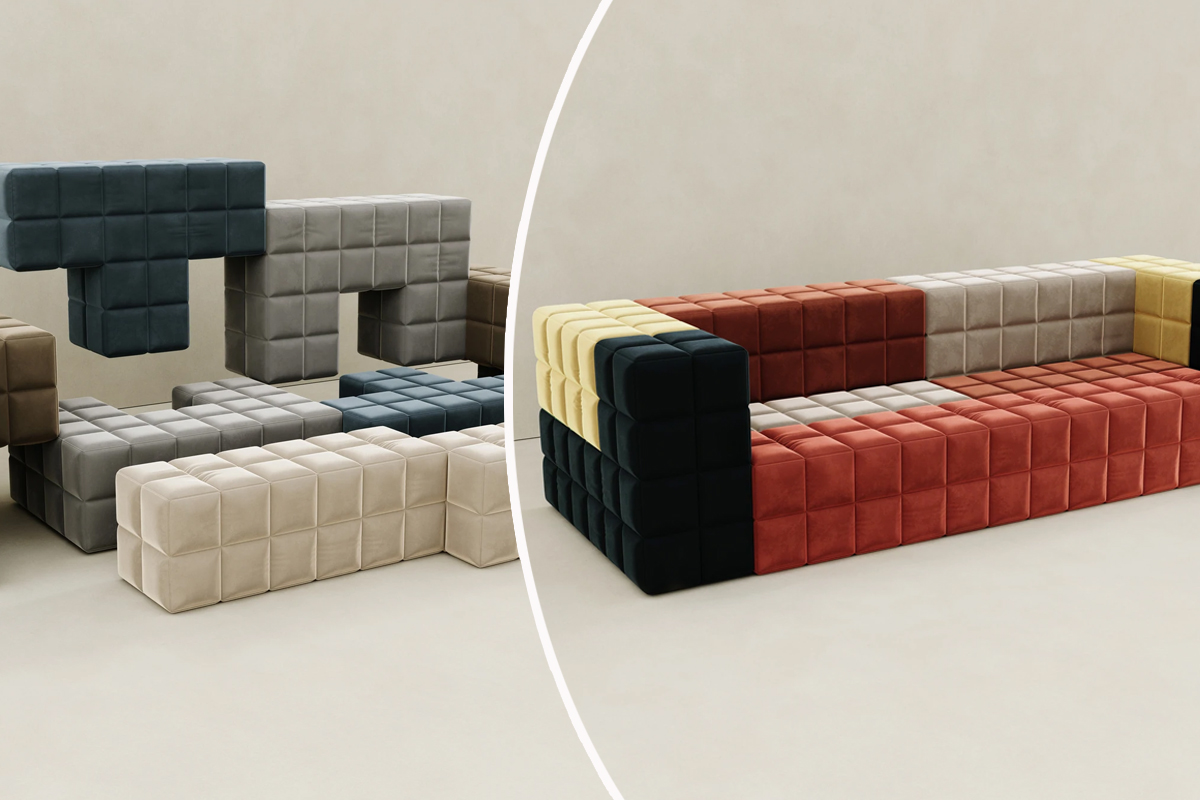 Un canapé en blocs Tetris