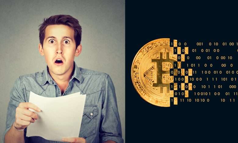 Un homme choqué après avoir déclaré ses cryptomonnaies en 2022