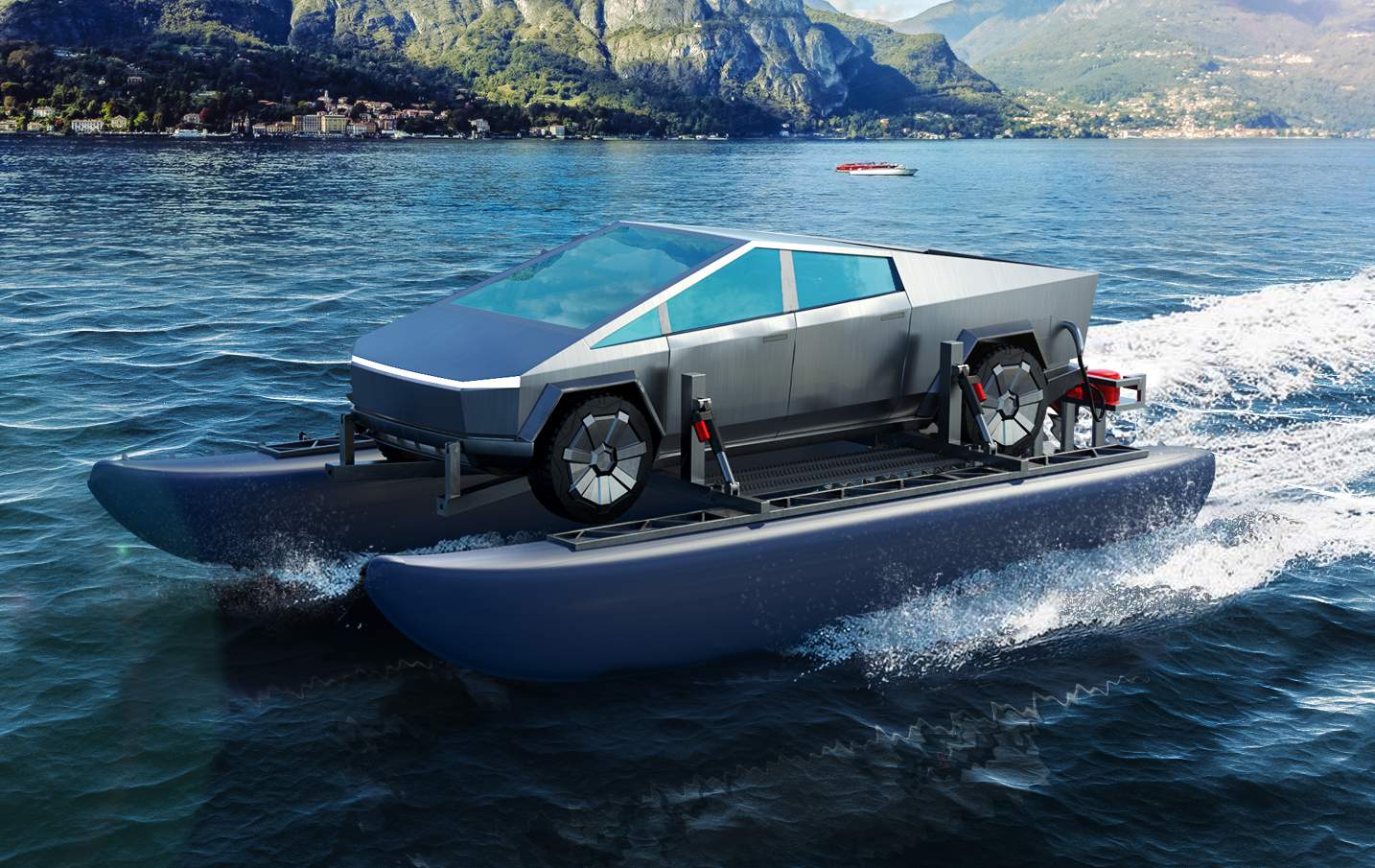 Cybercat, un kit pour transformer le Cybertruck en bateau