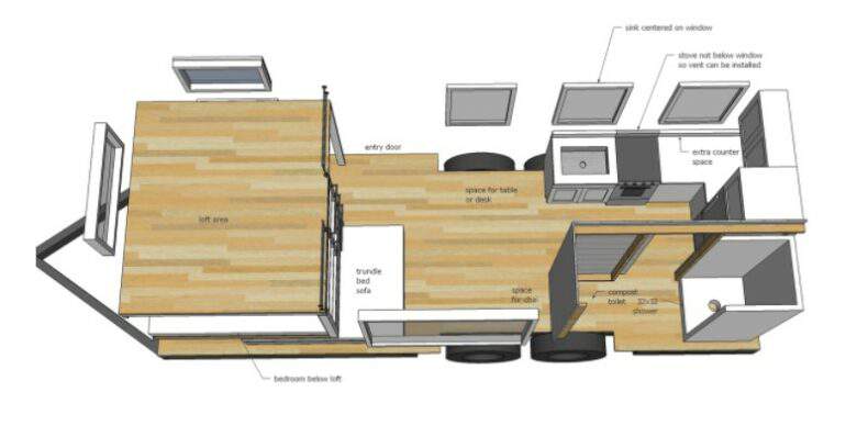 plan de masse de la Quartz Tiny House