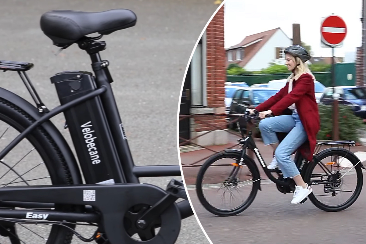 Une femme sur le vélo électrique Vélobécane Easy