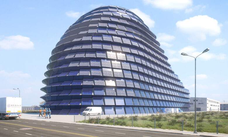 La façade du Sun Rock maximise ce potentiel solaire