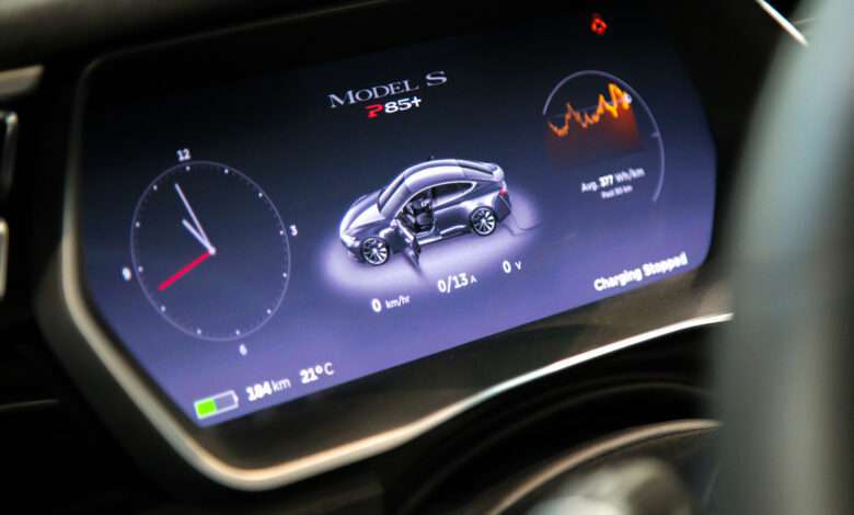 Tableau de bord d'une Tesla Model S