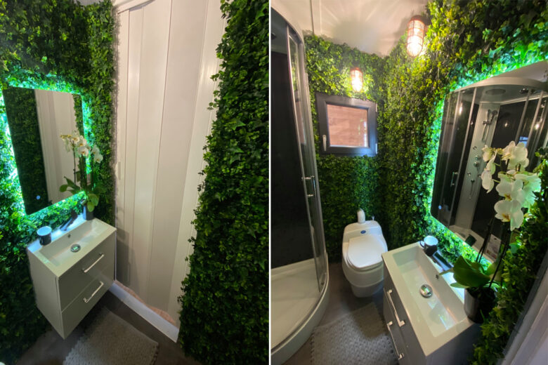La salle de bain végétalisée de la Tiny House "La Dejessi"