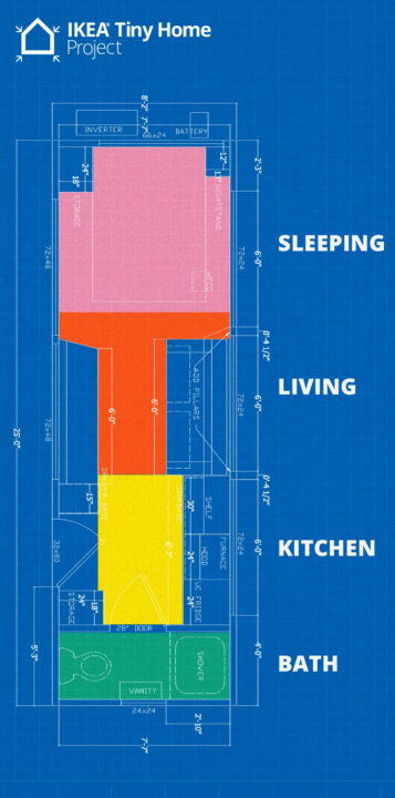Le plan de la Tiny House IKEA