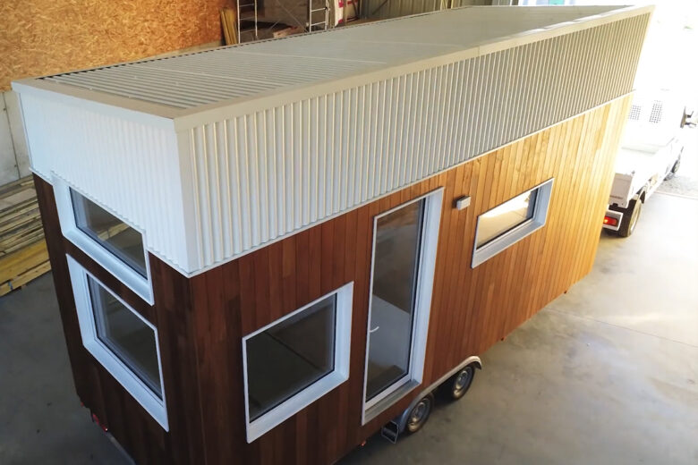 La première Tiny House Bercail dans l'atelier