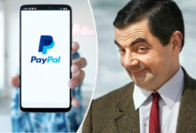 Mr Bean et un téléphone avec PayPal