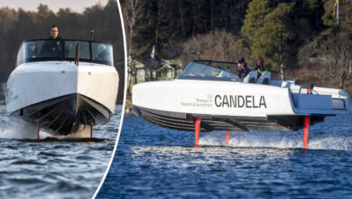 Le bateau électrique à foil Candela C8