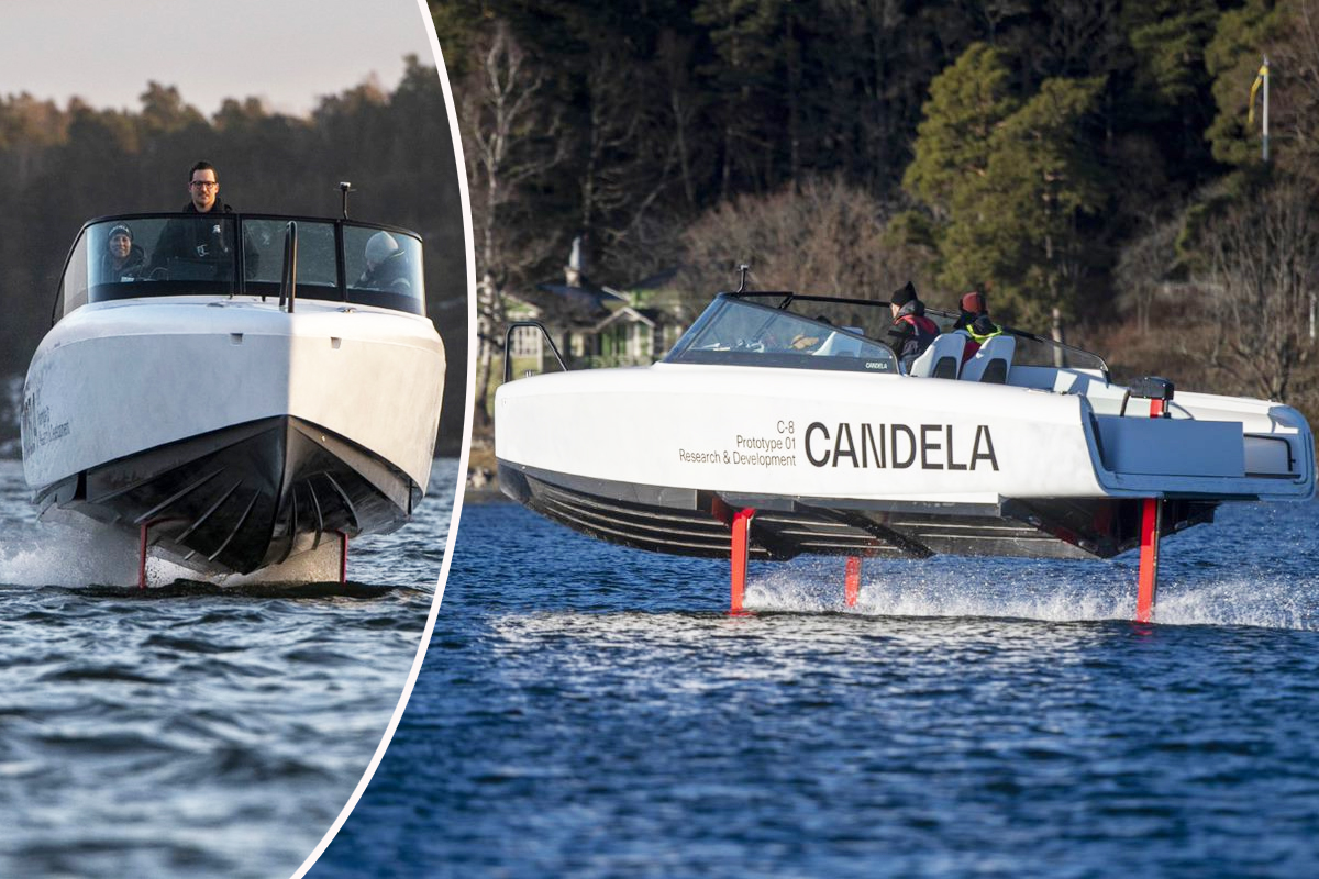 Le bateau électrique à foil Candela C8