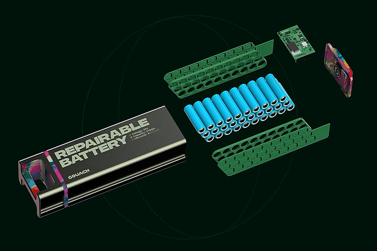 L'intérieur de la batterie électrique réparable