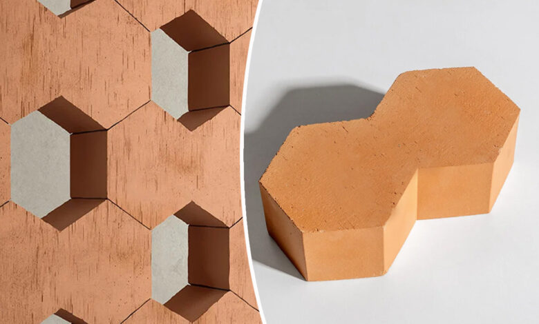 Une brique de construction en terre cuite