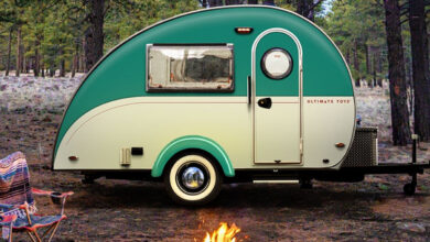 Une caravane Teardrop vintage