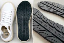 des chaussures avec une semelle à base de pneus recyclés