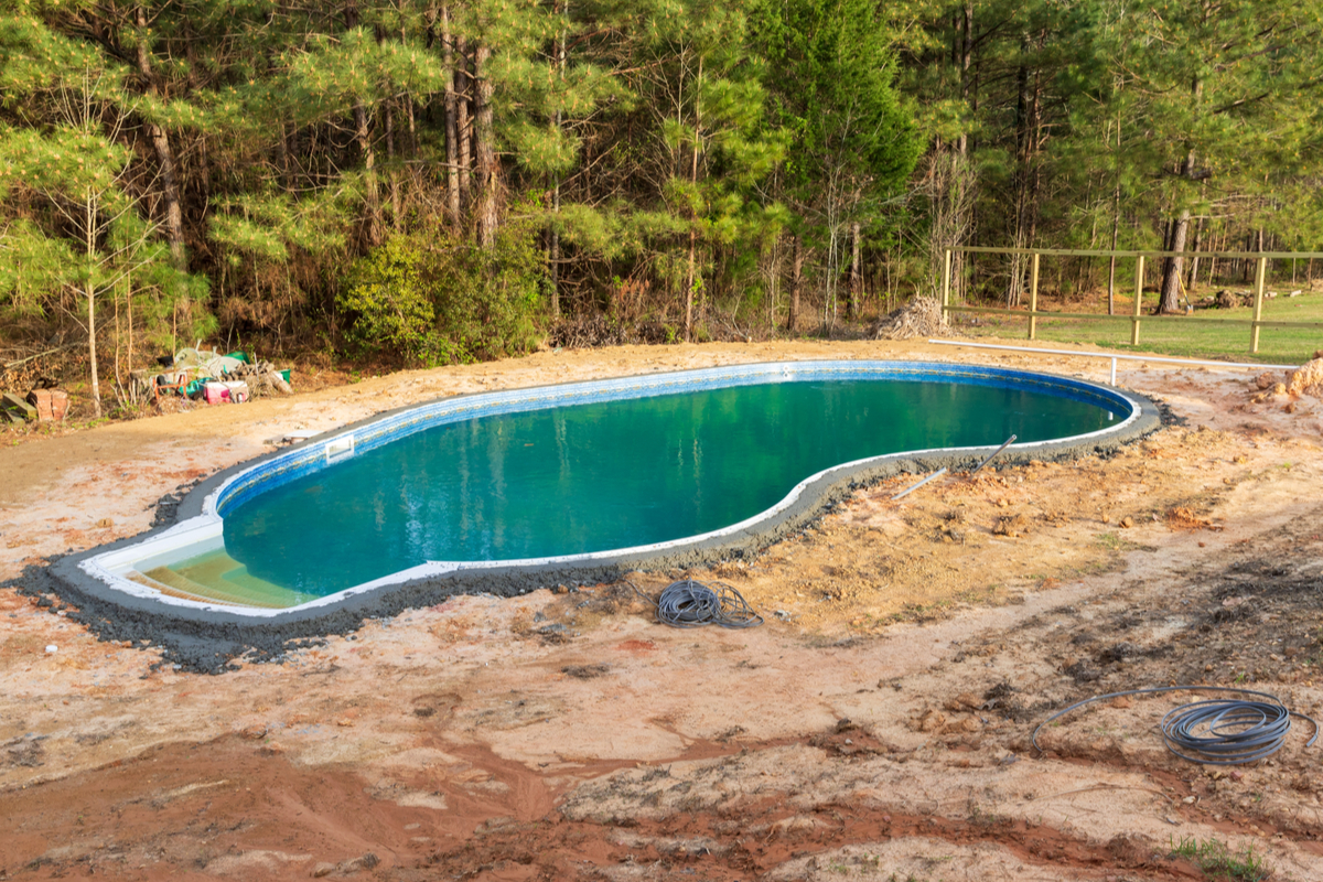 construction d'une piscine pleine