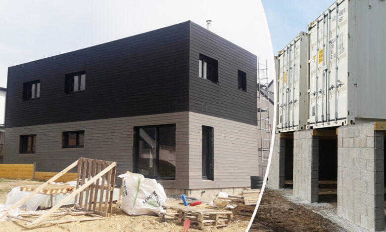 Une maison container en construction