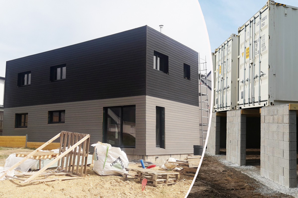 Une maison container en construction