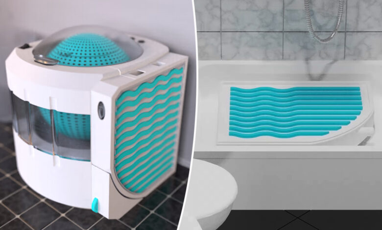 Une machine à laver qui récupère l'eau de la douche