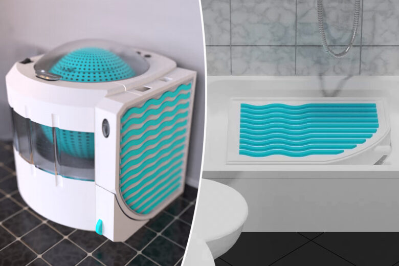 Une machine à laver qui récupère l'eau de la douche