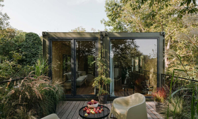 Une maison container noire