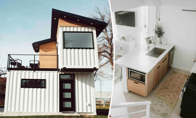 Une maison blanche en container