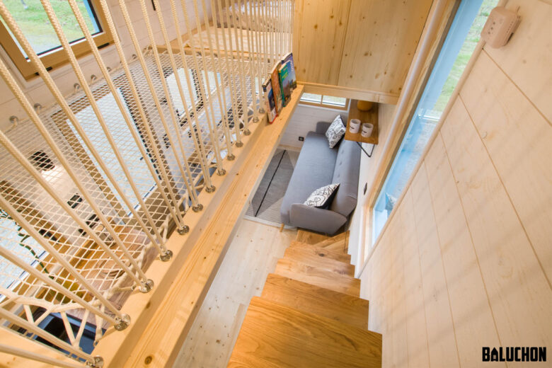 L'intérieur de la Tiny house Kalzennig de Baluchon