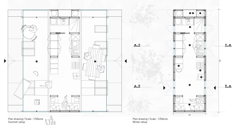 Les plans de la maison en A (Tiny House)