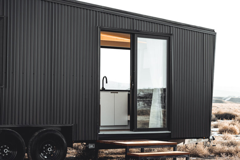 La baie vitrée de la Tiny House Quatro