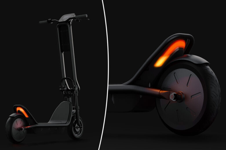 La trottinette électrique Plume Allure sur fond noir