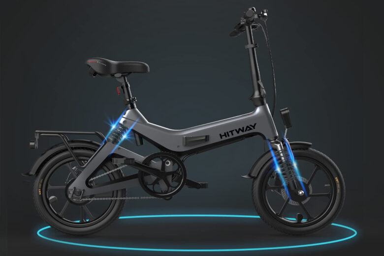 HITWAY vélo électrique léger 250W électrique Pliable d'assistance à la pédale avec Batterie 7,5Ah, 16 Pouces, pour Adolescent et Adultes