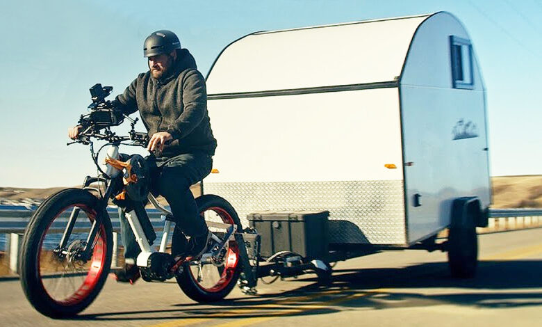 Le vélo Juggernaut XD | Biktrix tire une caravane (gros plan)